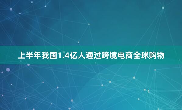 上半年我国1.4亿人通过跨境电商全球购物