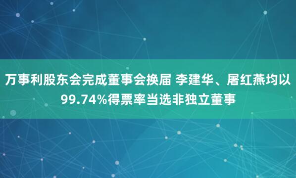 万事利股东会完成董事会换届 李建华、屠红燕均以99.74%得票率当选非独立董事