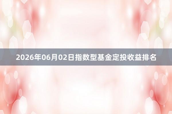 2026年06月02日指数型基金定投收益排名