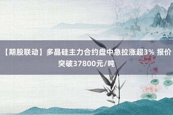 【期股联动】多晶硅主力合约盘中急拉涨超3% 报价突破37800元/吨
