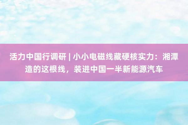 活力中国行调研 | 小小电磁线藏硬核实力：湘潭造的这根线，装进中国一半新能源汽车
