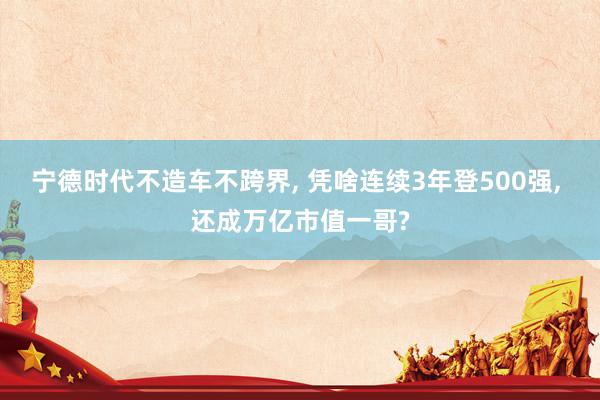 宁德时代不造车不跨界, 凭啥连续3年登500强, 还成万亿市值一哥?