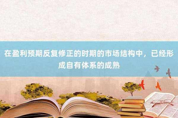 在盈利预期反复修正的时期的市场结构中，已经形成自有体系的成熟