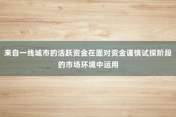 来自一线城市的活跃资金在面对资金谨慎试探阶段的市场环境中运用