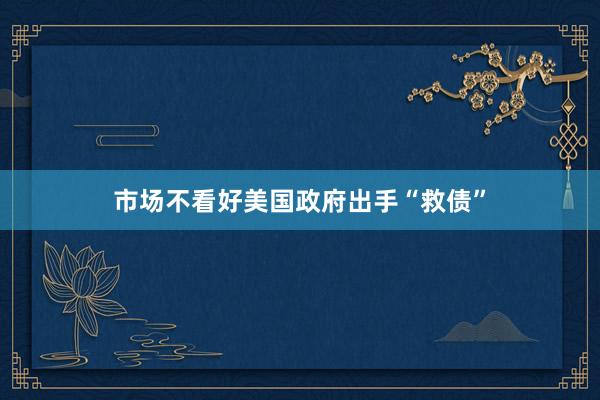 市场不看好美国政府出手“救债”