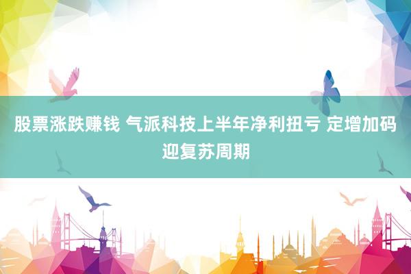 股票涨跌赚钱 气派科技上半年净利扭亏 定增加码迎复苏周期