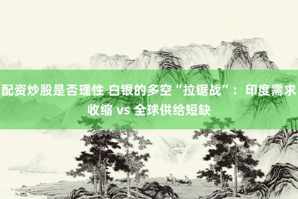 配资炒股是否理性 白银的多空“拉锯战”：印度需求收缩 vs 全球供给短缺