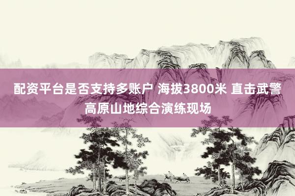 配资平台是否支持多账户 海拔3800米 直击武警高原山地综合演练现场